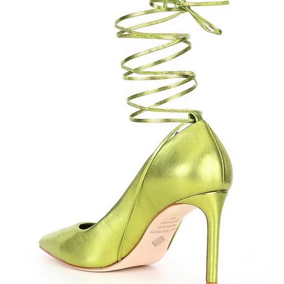 Antonio Melani Black Lace-Up Strap Pumps - Picture 8 of 9